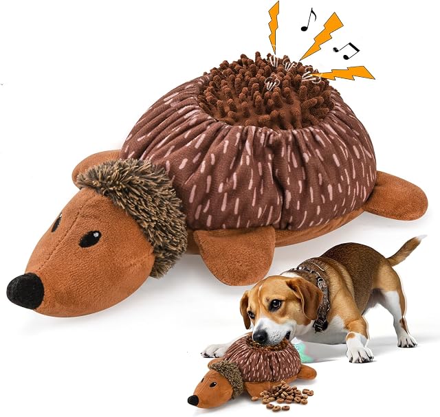 LIFLIX 2 in1 Jouet interactif pour chien de hedgehog, Jouet de snuffle pour chien en peluche, Jouets d'enrichissement pour petit chien
