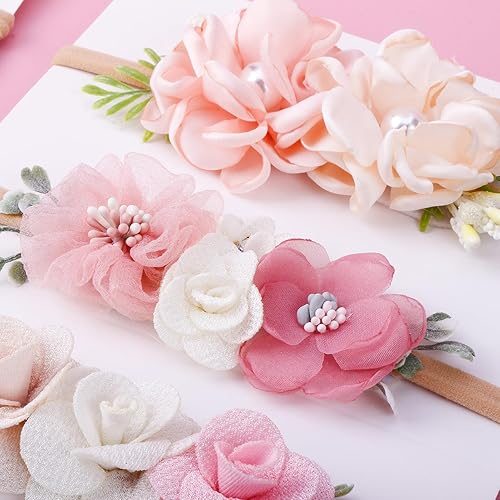 Miniatura 2 de Toptim Baby Floral con diademas de nailon para niñas recién nacidas (D-12 unidades)
