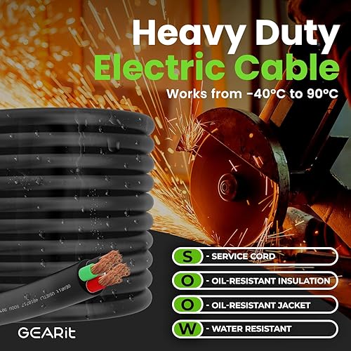 Miniatura 4 de GearIT Cable de alimentación portátil 64 6 AWG (100 pies - 4 conductores) SOOW 600 V calibre 6 para cables de motor, luces portátiles, cargadores de