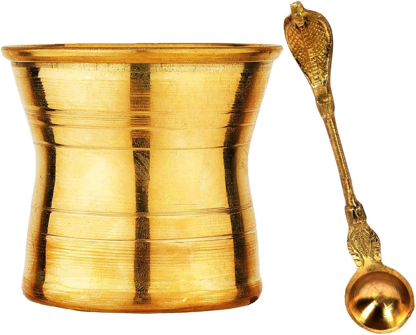 Panch Patra/Lota with Achmani/Palli (Spoon) Pooja Utensils Item Articles for All Pooja Purpose Pooja Puja Items Kit Decor for Indian Traditional Pooja Decorations Gifts