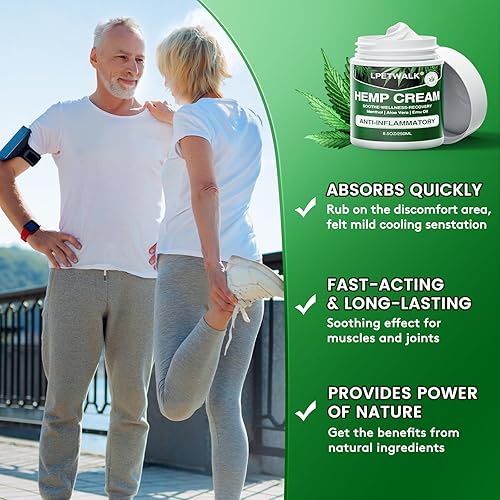 Miniatura 4 de Crema de cáñamo de 8.5 onzas de máxima resistencia, crema instantánea natural de cáñamo con cáñamo, árnica, cúrcuma, fórmula totalmente natural