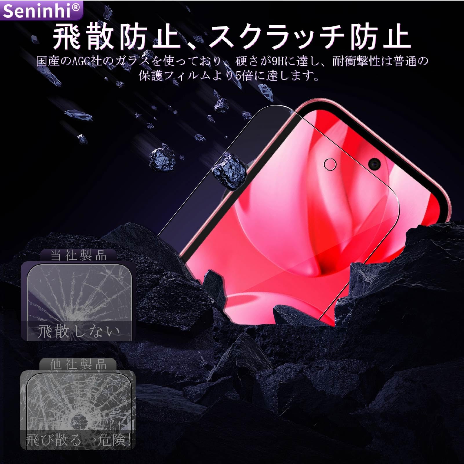 Amazon.co.jp: 対応 Google Pixel 9A フィルム ガイド枠付き【2+2枚