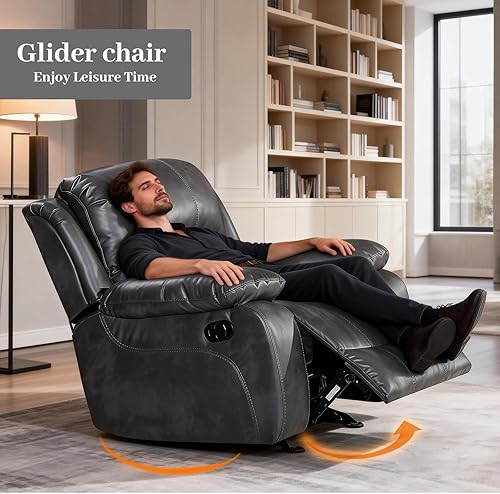 Miniatura 4 de Betsy Furniture 8018 - Juego de sillón reclinable de cuero reconstituido, para sala, sofá reclinable, sofá de dos piezas y sillón de cuero