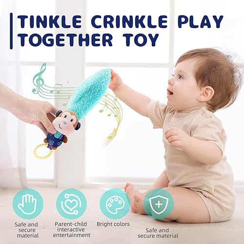 Miniatura 2 de Juguete de peluche para bebé juguete para arrugar juntos lindo elefante de peluche sensorial mano de desarrollo infantil para juguetes de bebé