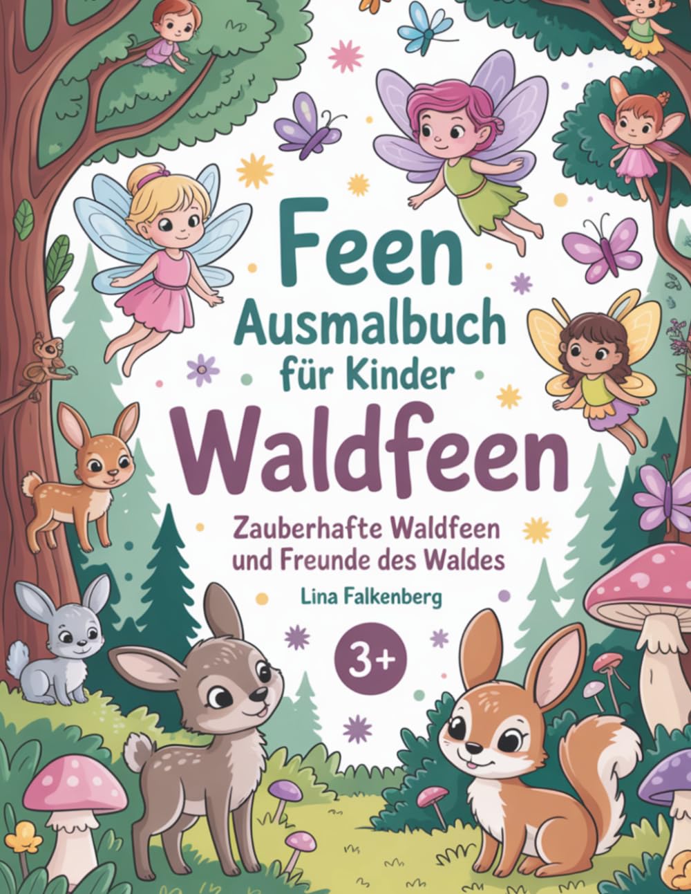 Feen Ausmalbuch für Kinder – Waldfeen: Liebevolles Ausmalbuch mit Feen, Tieren und Waldabenteuern für Kinder von 3–7 Jahren (Zauberhafte Feenwelten)