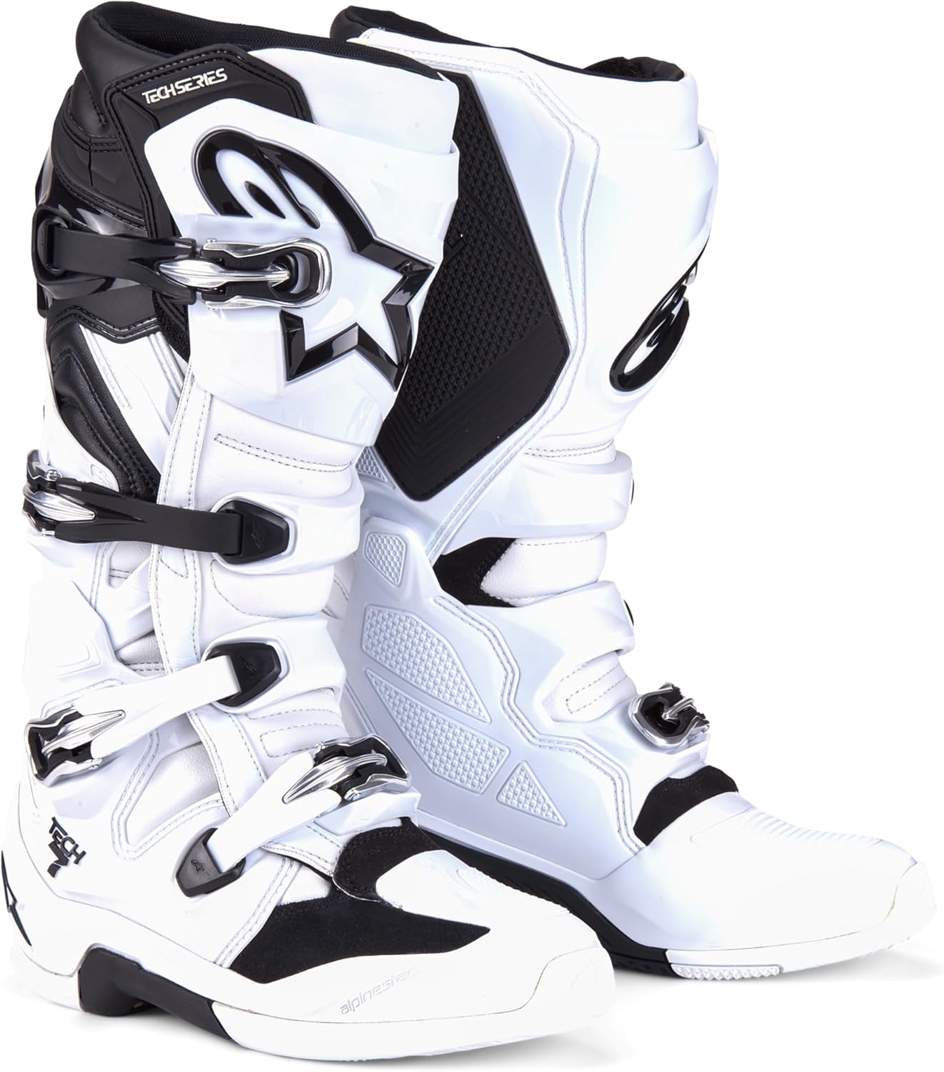 Alpinestars Tech 7 Boots, High-Performance Motocross Boots, CE-Certified, 10, White/Black