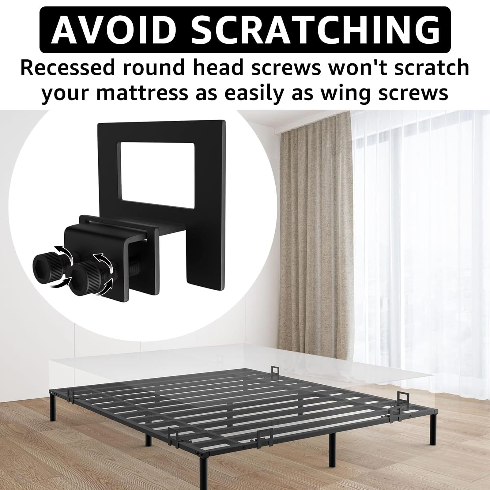 LDHHYH 6 Pieces Anti-Slipping Mattress Pads for Metal Bed Frame