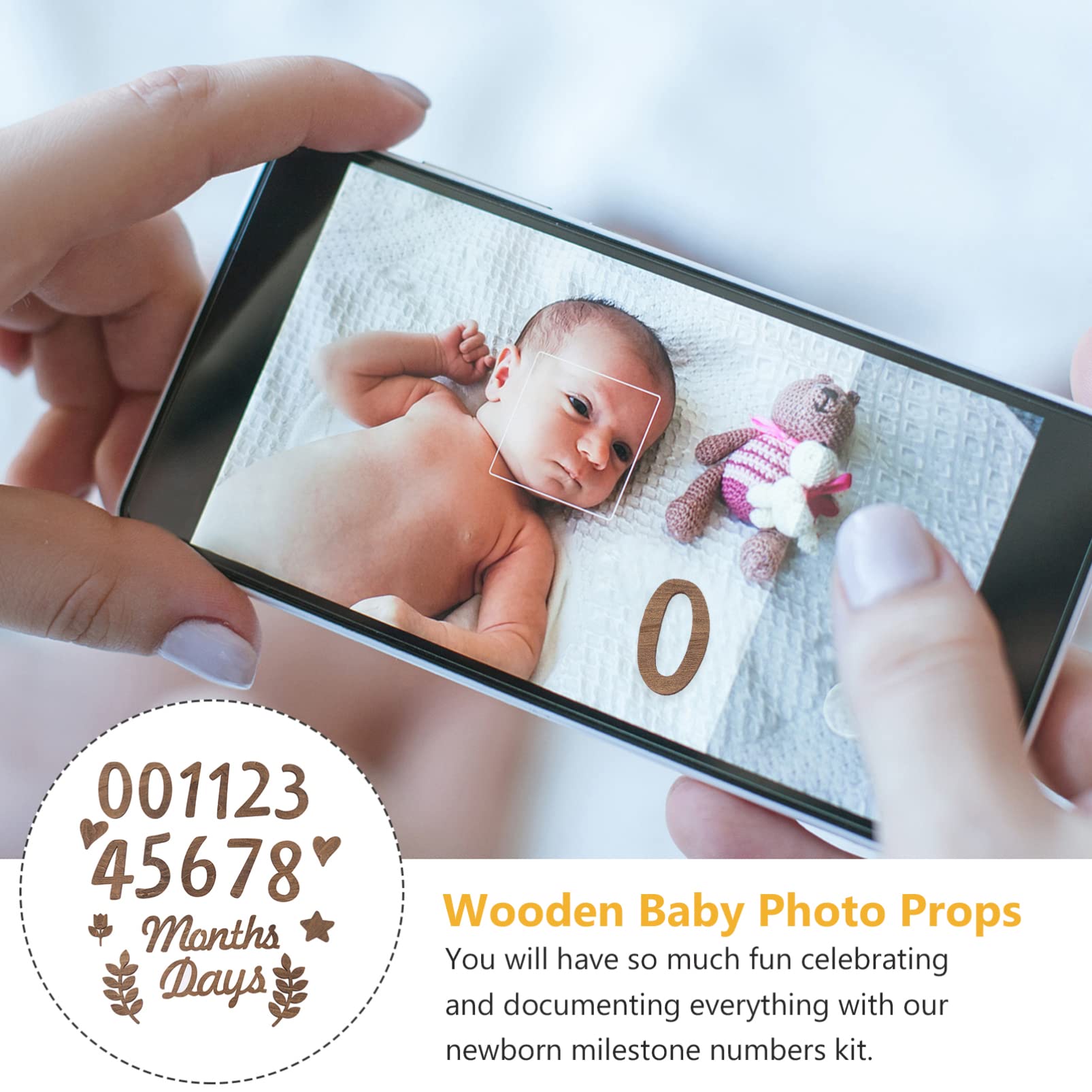 1 Satz Babyzahlen Schild für Babyparty und Meilensteine | Braun, Leicht und Wiederverwendbar, Glatte Kanten, für Fotoaufnahmen und Dokumentation