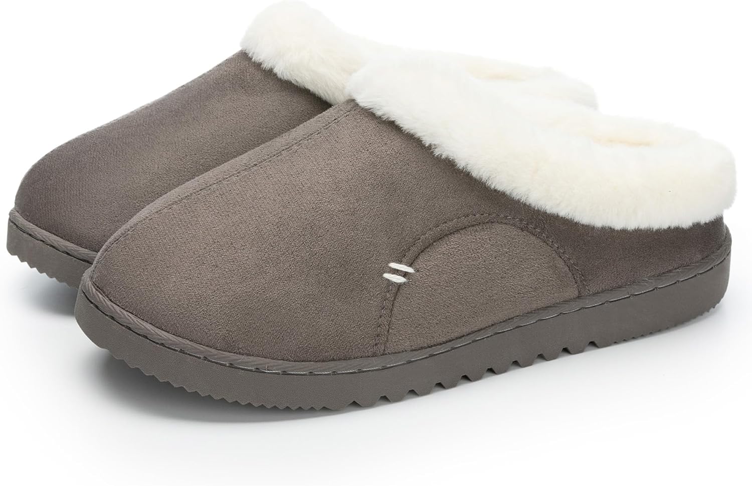 NineCiFun Women's Suede Memory Foam Slippers Plush Faux Fur Lining House Shoes with Non-Slip Sole for Indoor Outdoor Comfort