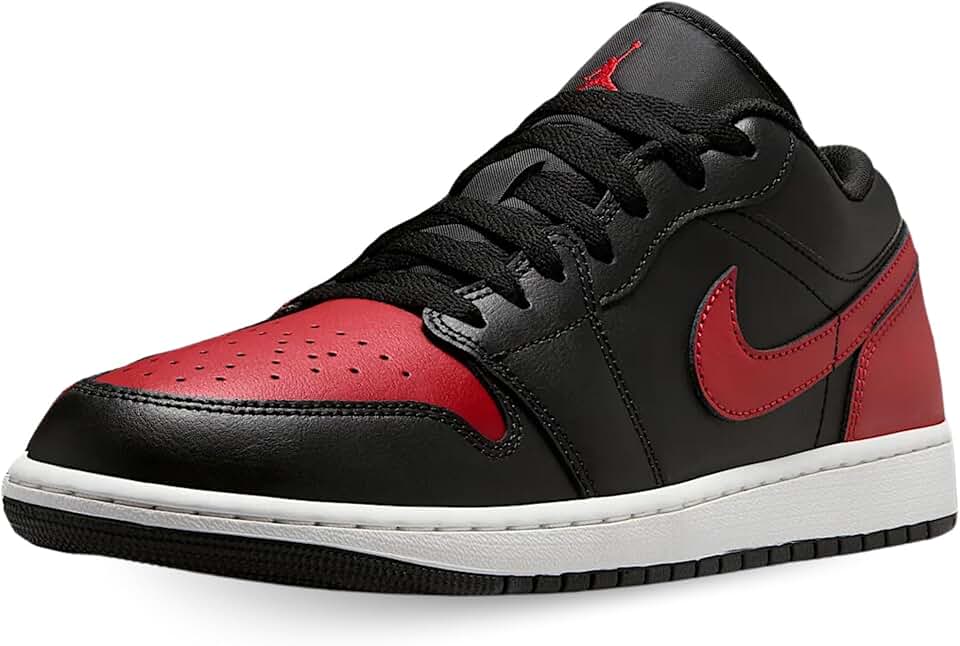 Tênis Masculino Air Jordan 1 Low (553558-067, Preto/Branco Summit/Vermelho Universitário) Tamanho 11