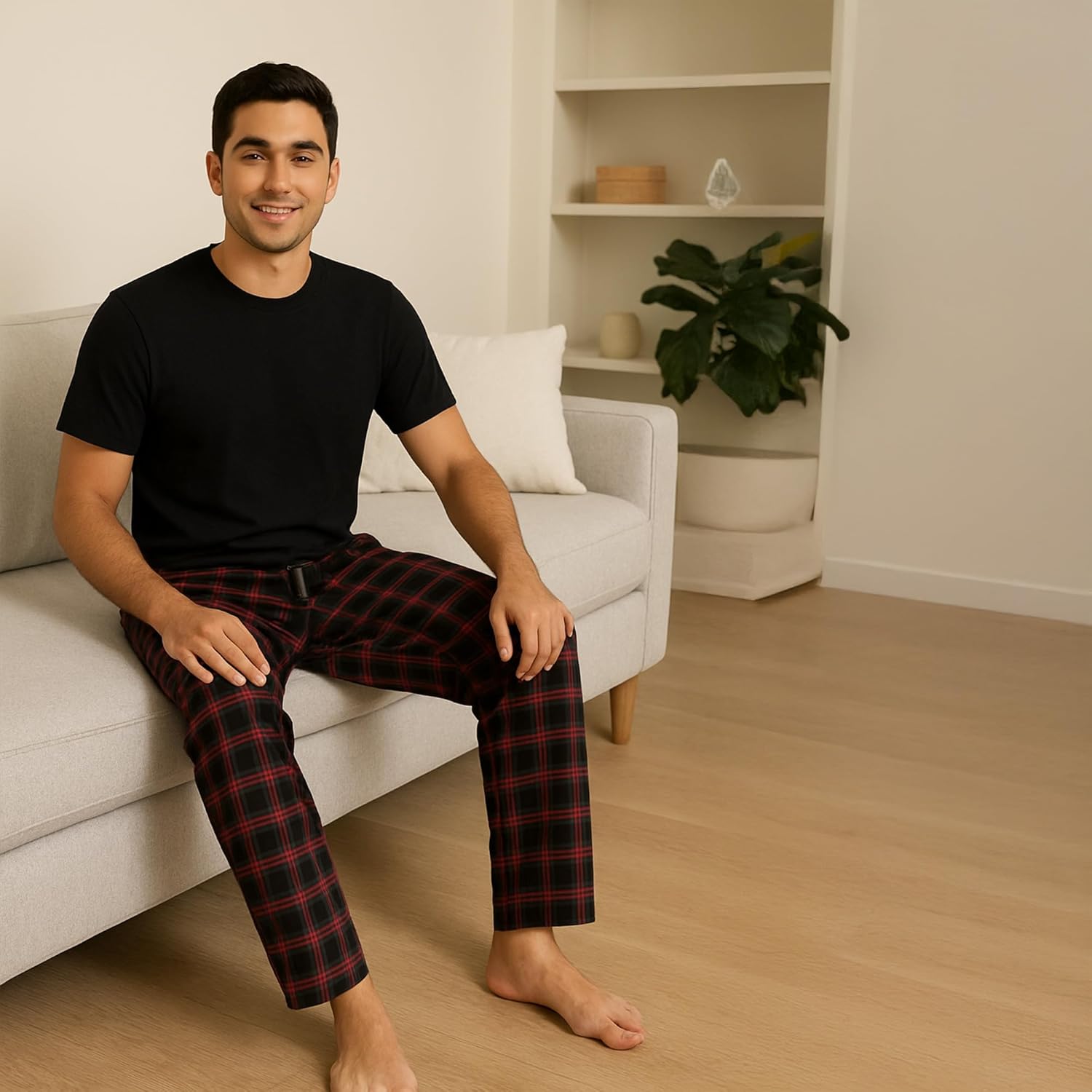 3 Pack Mens Flannel Pajama Pants - Plaid Lounge Pants for Men, Soft Cotton Pajama Bottoms - Image 4