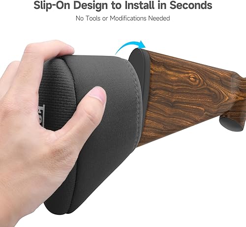 Vista 5 de Feyachi Recoil Pad for Shotgun - Gel Filled Slip On Recoil Pads Shock Absorbing Trap Shooting Accessories Non-Slip Rifle Buttstock Pad for Hunting