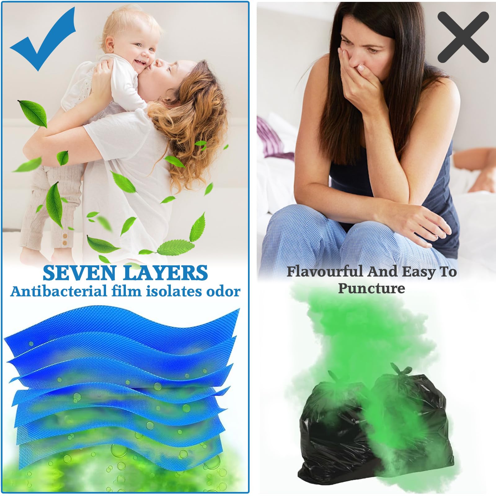 NCKIHRKK Paquete De 15 Recambio Papelera Pañal, Bolsa | WhichOne