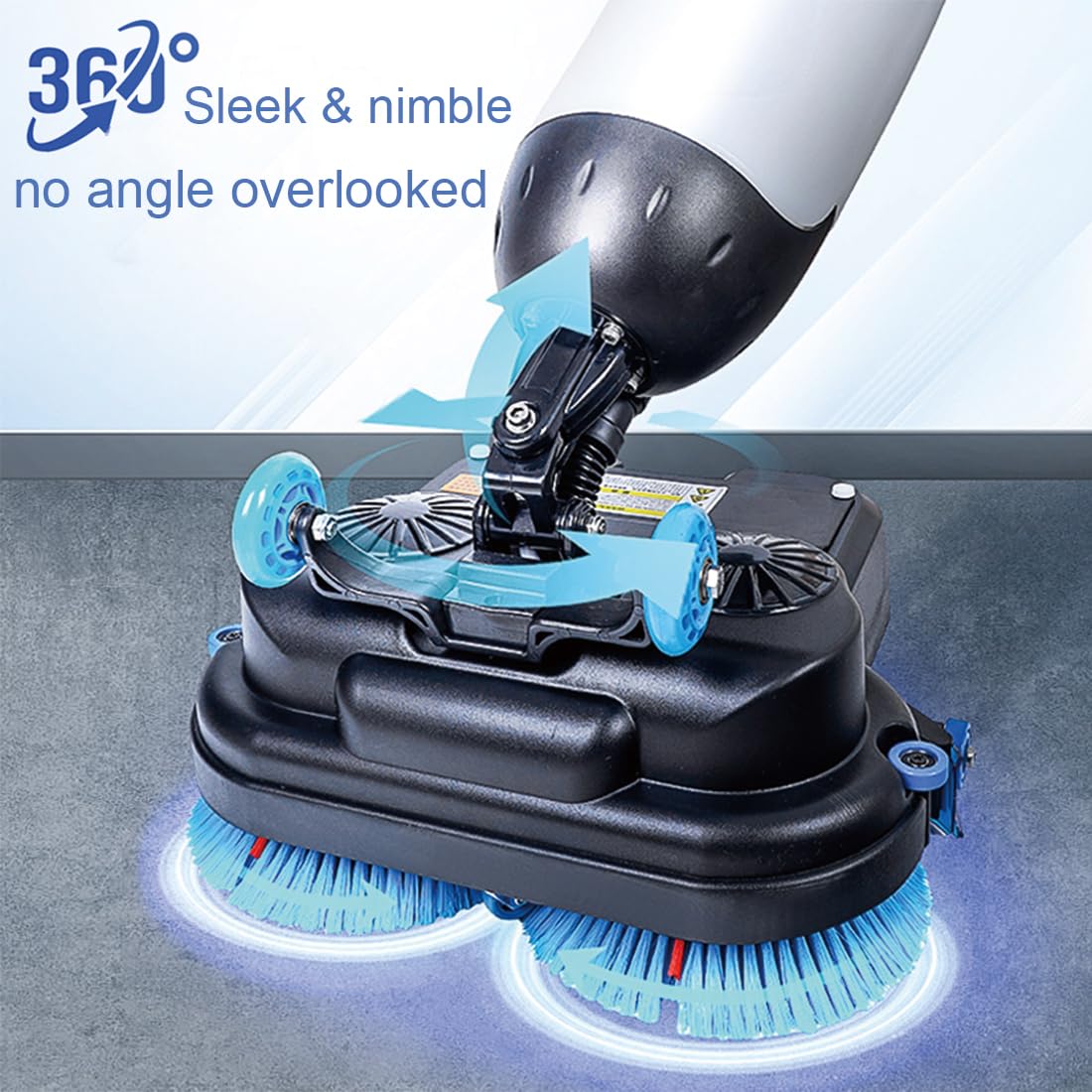 Professional-Grade Mini Floor Scrubber Ultra-Compact & Portable Cordless Design 90-120 Min Battery 16.9