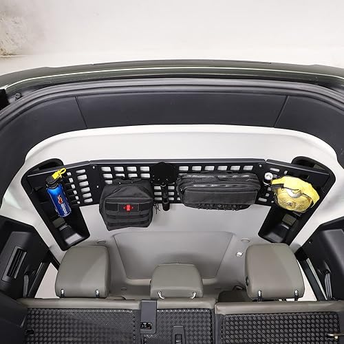 Miniatura 4 de HIRUFAIT Panel de almacenamiento modular para Lnd Rover Defender 2020 2021 2022 2023, organizador de maletero de aleación de aluminio, estante
