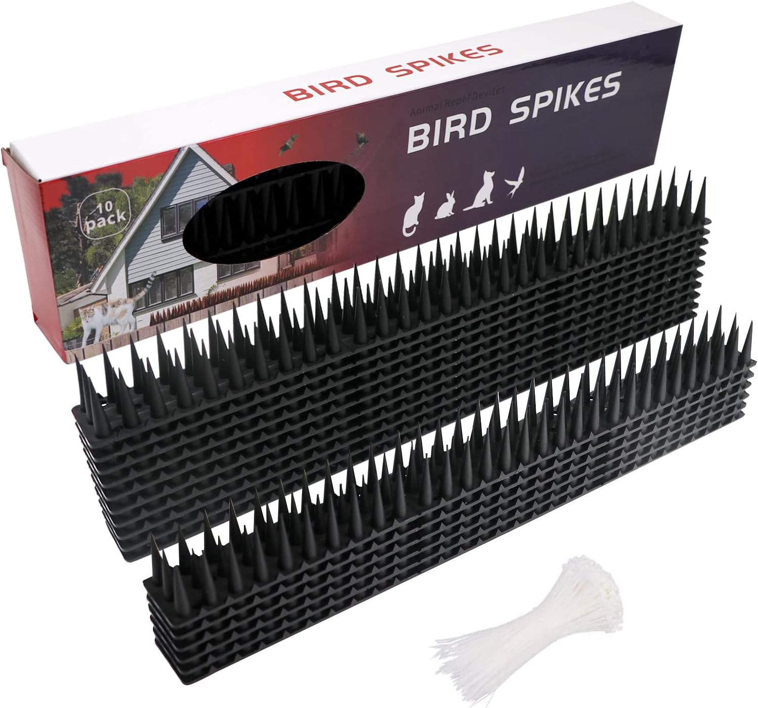 10PCS Fence Spikes for Bird Pigeon Cat Plastic Bird Spikes Pigeon Spike Garden Security Bird Deterrent Spikes for Squirrel Pigeon