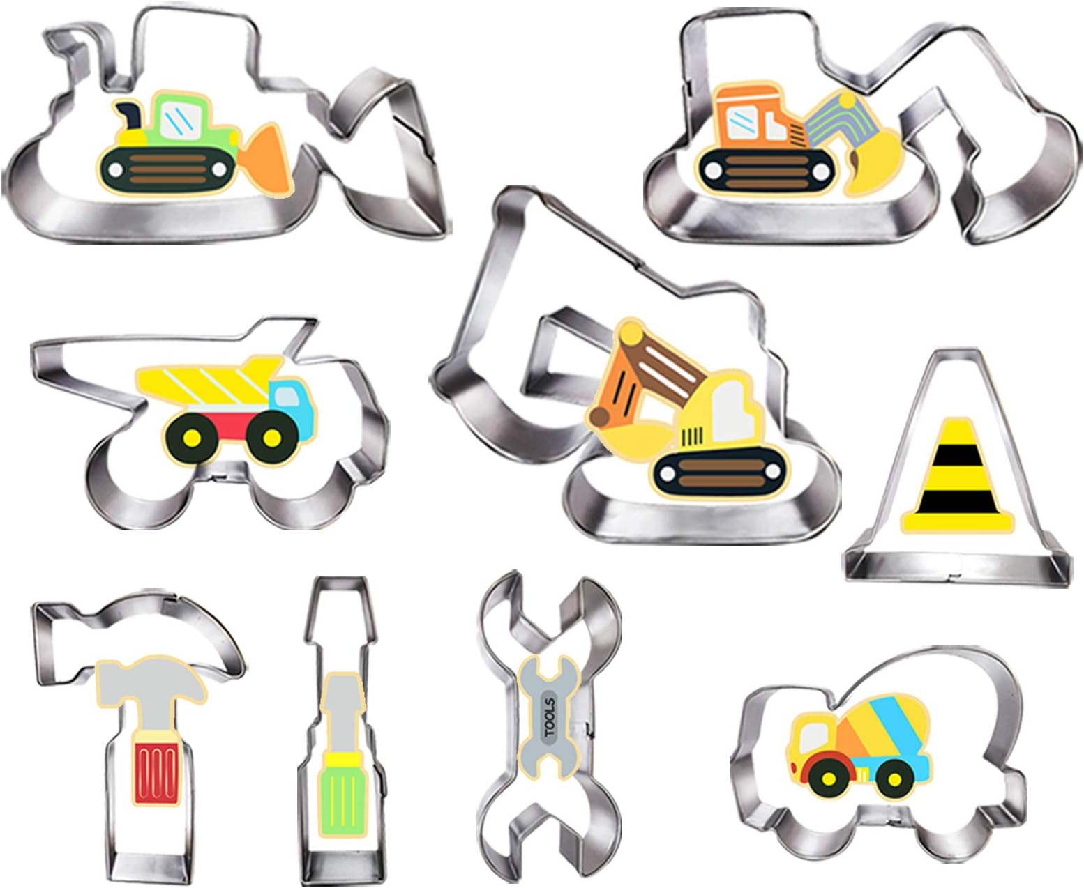 BekkiB 3er-Set Ausstecher Auto, Flugzeug & Hubschrauber - Edelstahl