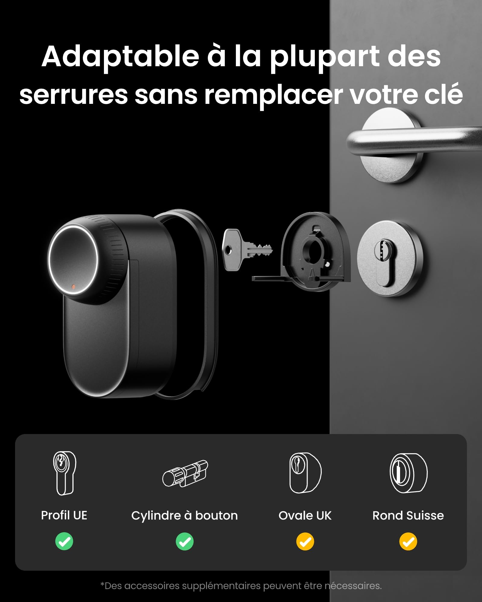 SwitchBot Serrure Ultra WiFi connectée avec écran Tactile de Keypad, Verrouillage de Porte à Empreinte Digitale, Verrouillage de Porte Intelligente, Système à Triple Alimentation