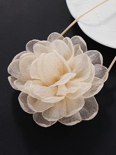 Miniatura 2 de Verano Elegante Estilo Vacaciones Cordón De Cuero Beige Tela Flor Collar Enlace De Cintura (SN-0107-Beige)