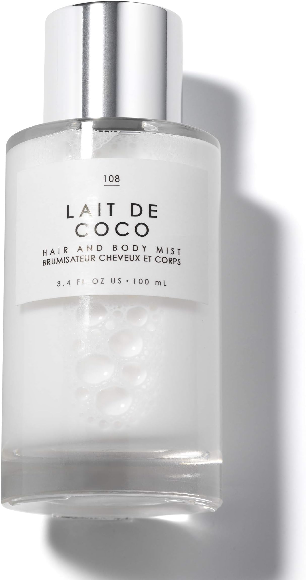 Lait de Coco Hair & Body Spray Mist - Bergamot, Vanilla, Coconut Fragrance Notes- 3.4oz (100ml)