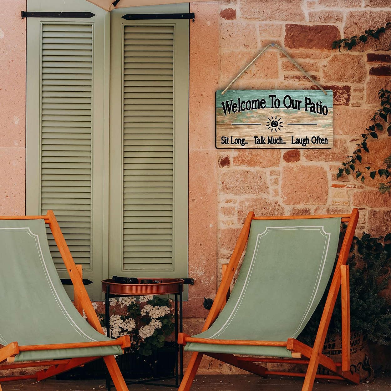 Outdoor Patio Signs For Outside Welcome To Our Patio Sign Outdoor Patio Wall Decor Personalized Wood Garden Signs For Outside Porch Sign Beach Signs 6x12 Inch image 5