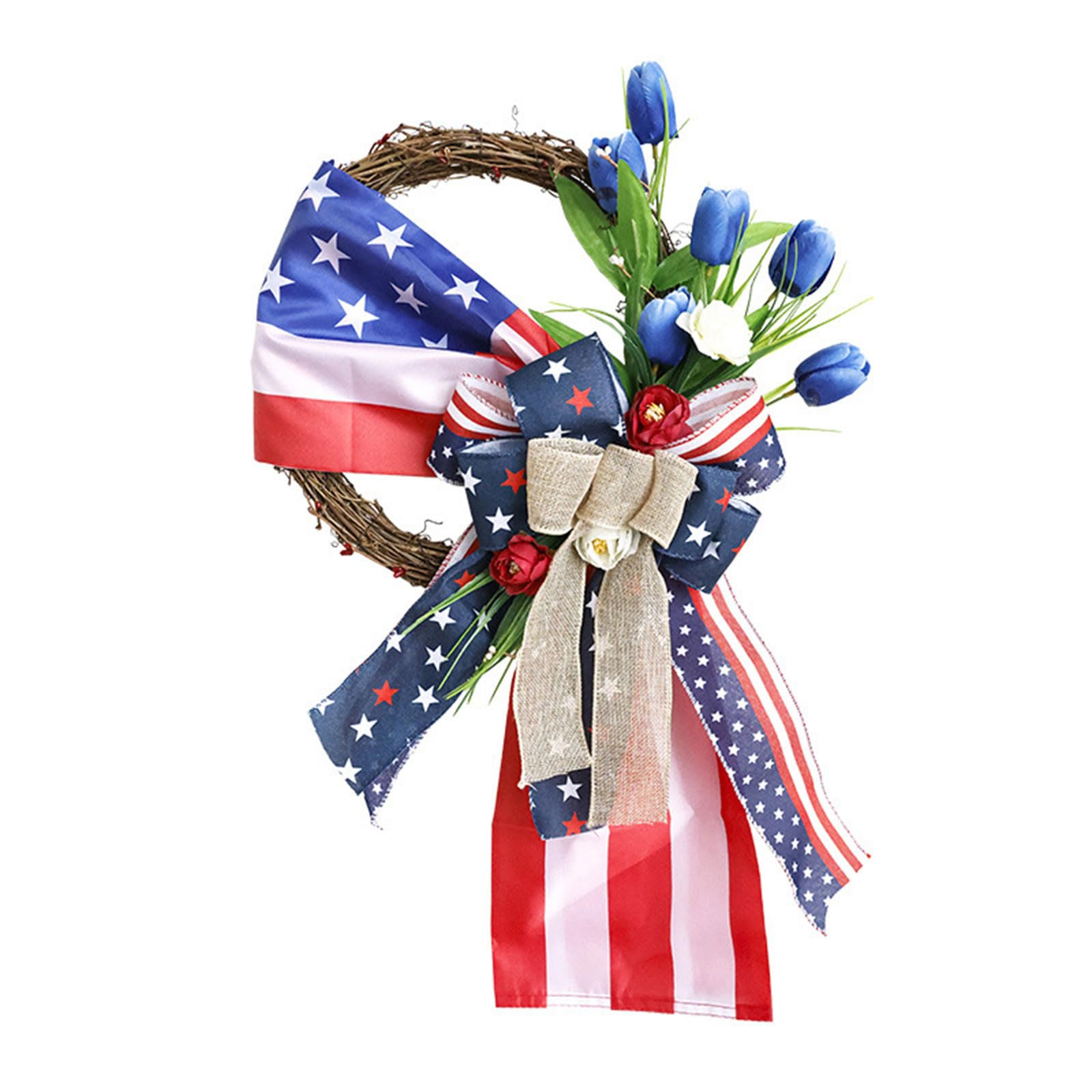 Kalttoy Multicolor Patriotics Fourth Julys Wreath And Door Veterans Of Wreath Independence Day Decorations & Fall Flower Patriotics