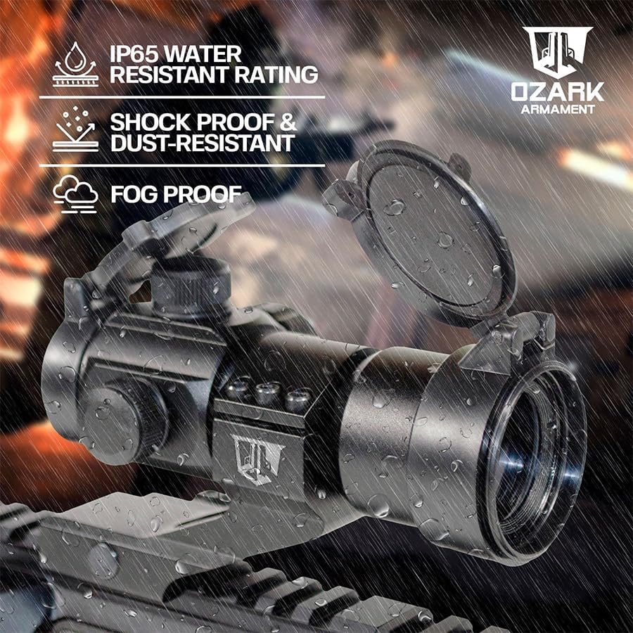 Miniatura 6 de Vista táctica de punto verde y rojo de Rhino para rifles y escopetas por Ozark Armament - incluye el co-testigo picatinny, montaje con vistas de