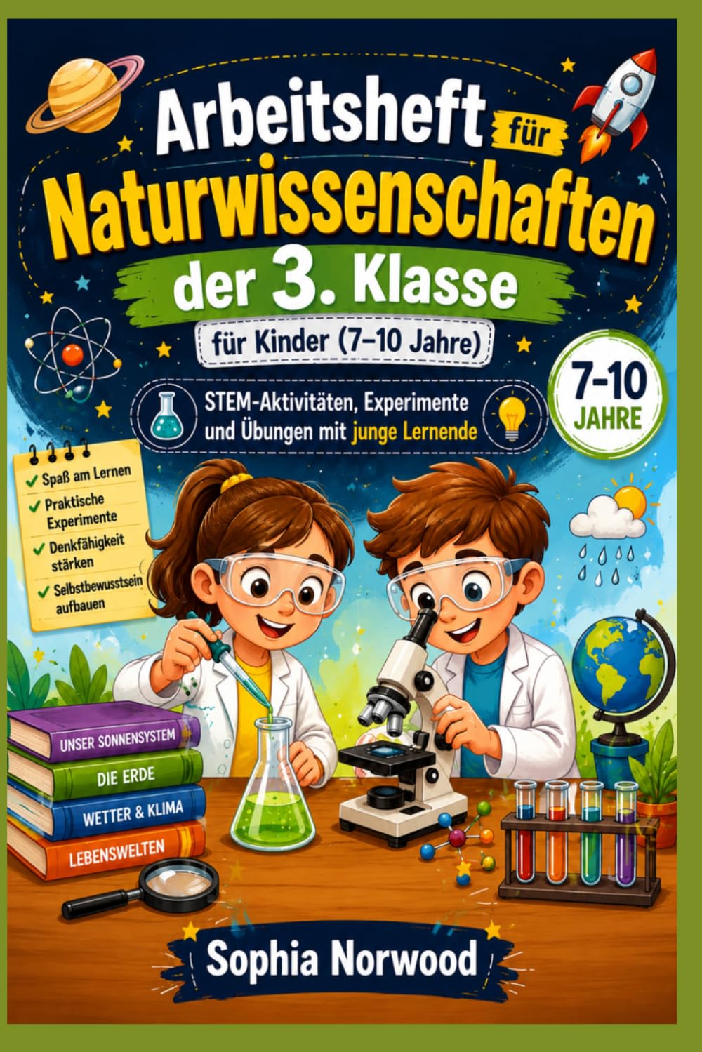 Arbeitsheft für Naturwissenschaften der 3. Klasse für Kinder (7–10 Jahre): STEM-Aktivitäten, Experimente und Übungen mit junge Lernende