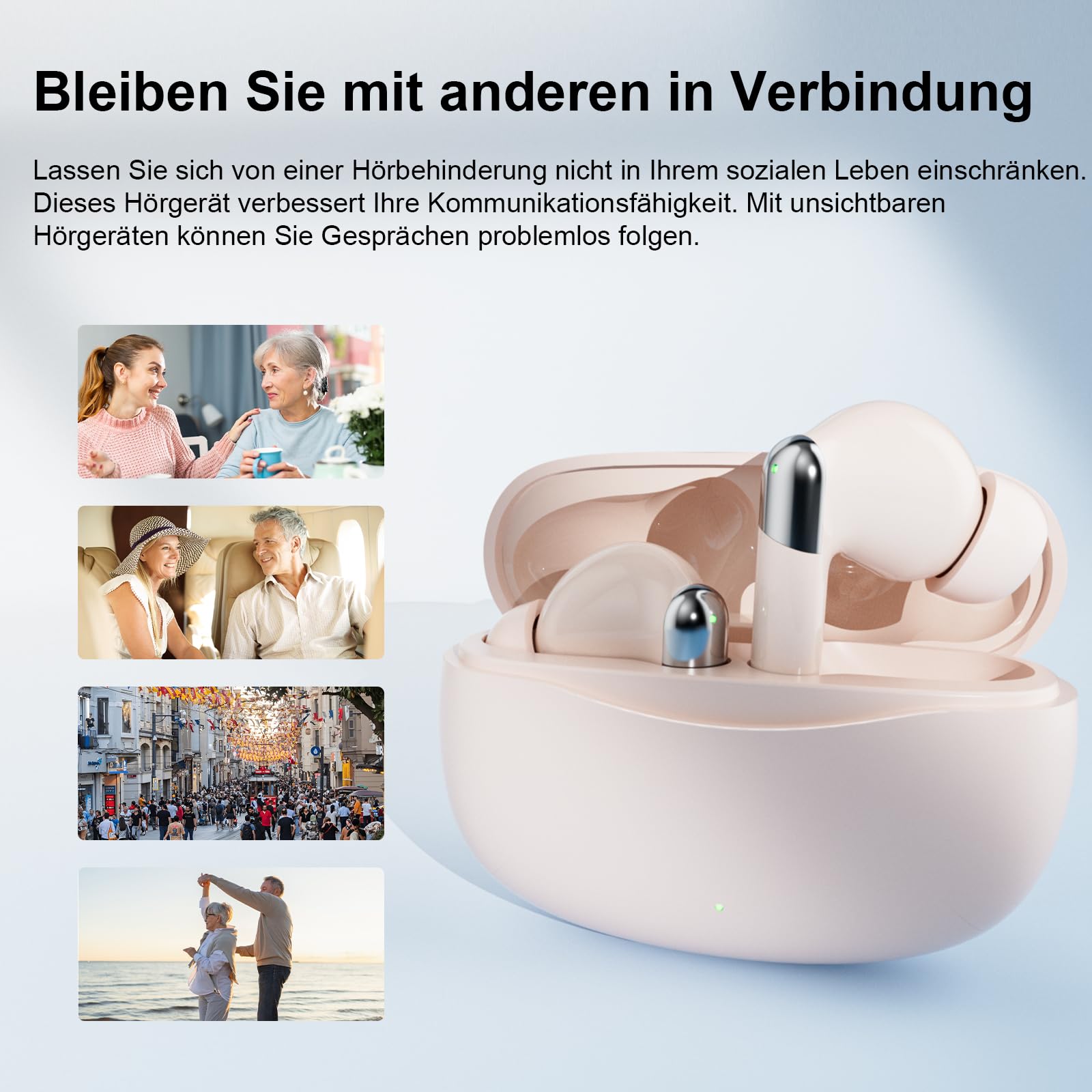 Hörgeräuschverstärker, Soundgerät für Senioren mit Geräuschunterdrückung,Einfache Lautstärkeregelung, Leichtes Design, Unsichtbar
