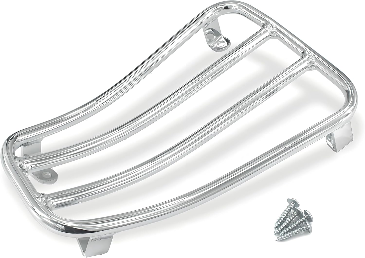 Motorcycle Foot Pedal Luggage Cargo Rack Holder for Vespa GTV GTS 250 300 Six Day 2017-2023 Universal Storage Luggage Carrier Rust-Resistant Steel (Silver)