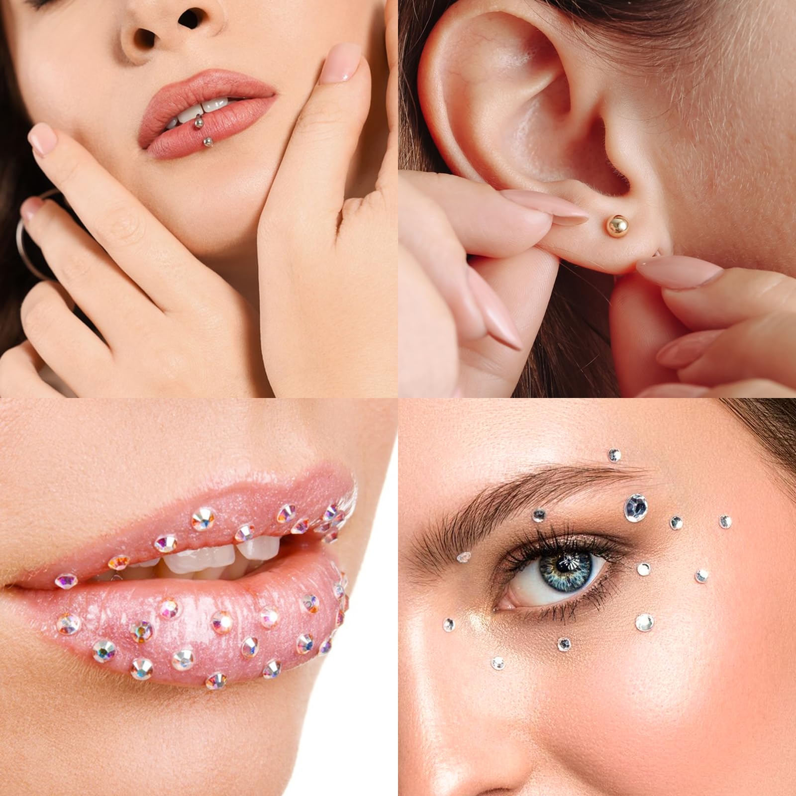 3mm Piercing Zange,Piercing Kugel Aufdreher für Piercings Werkzeug Zubehör für Kugeln,Piercing Werkzeug Offnen Und Wechseln Von Ohr Lippe Bauchnabel Zunge Nasen Augenbrauen Piercings