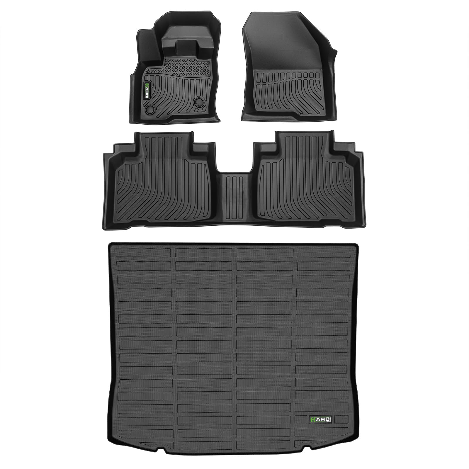 HAFIDI® Floor Mats & Cargo Liner Set Fit for Kia Sorento 2016-2020 All Weather Protection TPE Anti-Slip Automotive Full Set Floor Liners Custom Accessories - Black