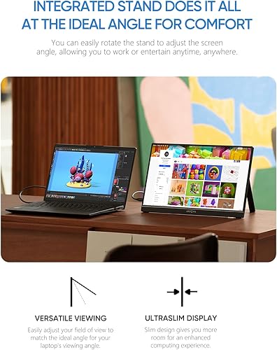 Miniatura 5 de ARZOPA Monitor portátil de 16.1 pulgadas, 100% sRGB FHD 1080P Kickstand Monitor portátil para computadora portátil, pantalla de gama alta de