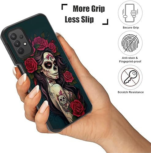 Miniatura 6 de ZXHSBROK Funda para teléfono Galaxy A23 5G, resistente 2 en 1 de doble capa híbrida de policarbonato duro y silicona suave a prueba de golpes, funda