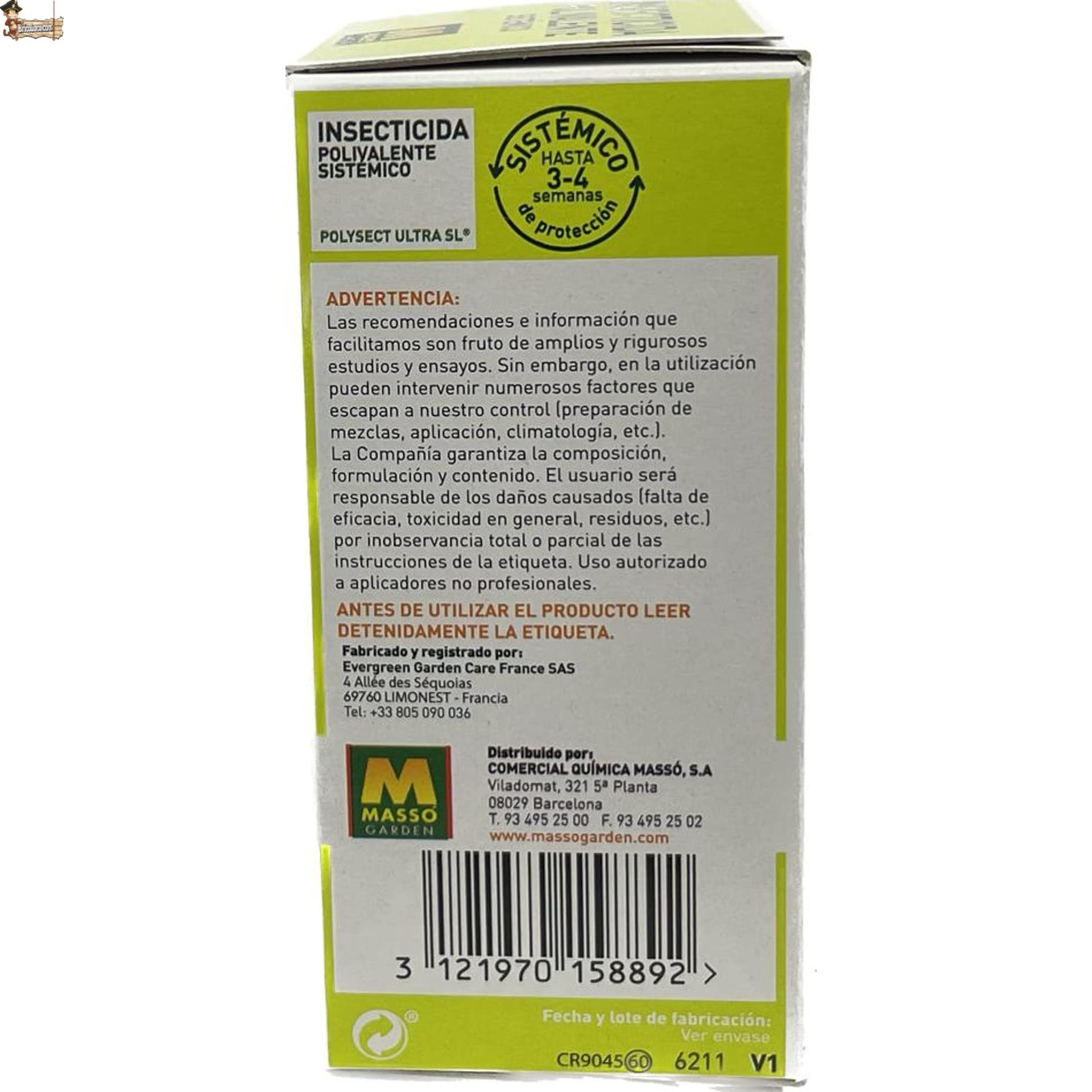 BricoLoco.com Insecticida sistémico Plantas Exterior. Acetamiprid 5g/l. ¡6x100 ml.! Polivalente contra pulgón, cochinilla, Mosca Blanca, Trips, ácaros. Efectos visibles en pulgones en 24 Horas. (6)