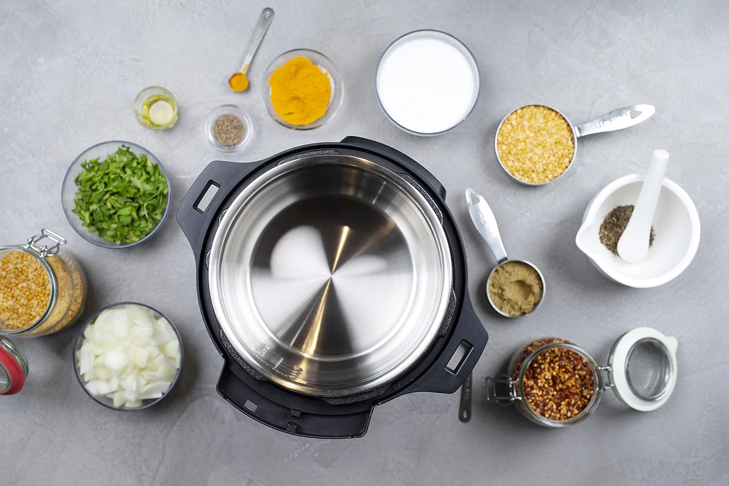 Ingredients prepared for cooking in Nutricook Smart Pot Eko