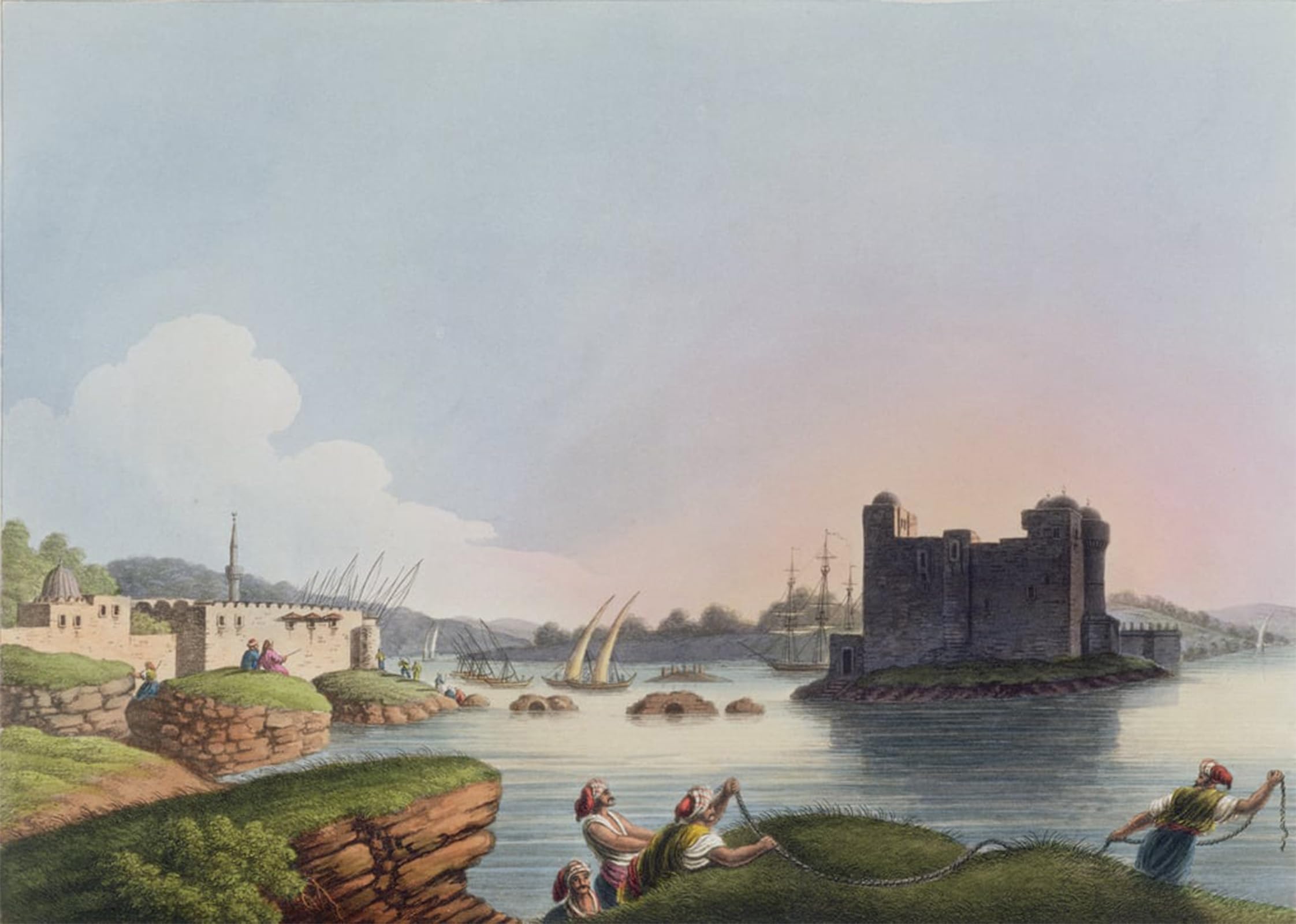 Artxlxxbn No Frame Famous Print Painting Colorful Art Print Port Of Latachia In Syria From Views In The Ottoman Dominions By Mayer Canvas Art Decorations For Home Decor 60X90cm