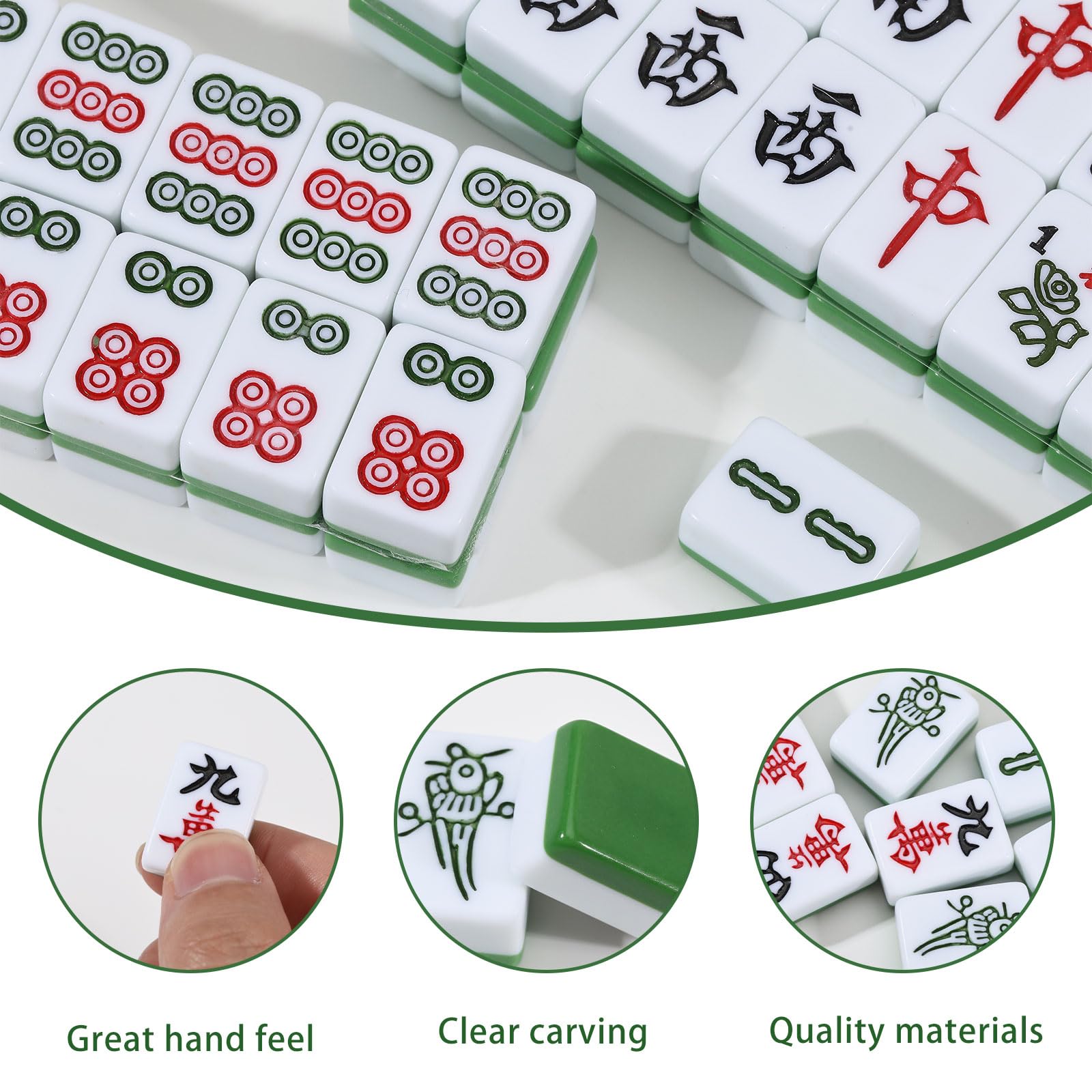 FREEBLOSS Mini Mahjong Set (144 Stück) – Tragbares Traditionelles Reisespiel Für Anfänger (2.3x1.6x1cm /0.91x0.63x0.39 Zoll)
