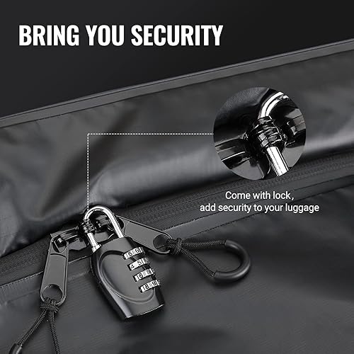 Miniatura 7 de BougeRV Bolsa de transporte de carga con cerradura, impermeable, carcasa suave, de 20 pies cúbicos (59 pulgadas, 24 pulgadas, 24 pulgadas), bolsa de