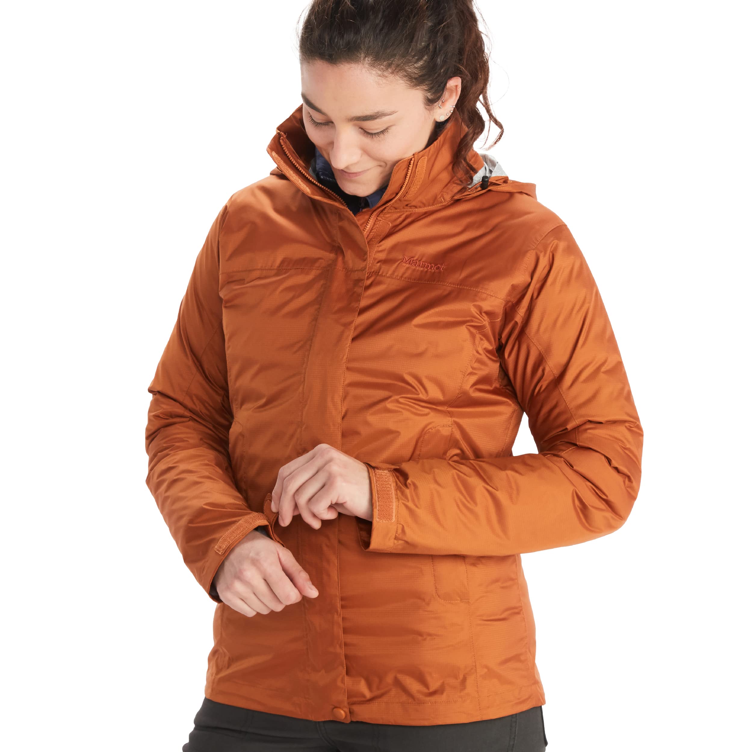 Marmot Women's Wm's Precip Eco Jacket F22 Waterproof Jacket, Lightweight  Hooded Rain Jacket, Windproof Raincoat, Breathable Windbreaker, Ideal