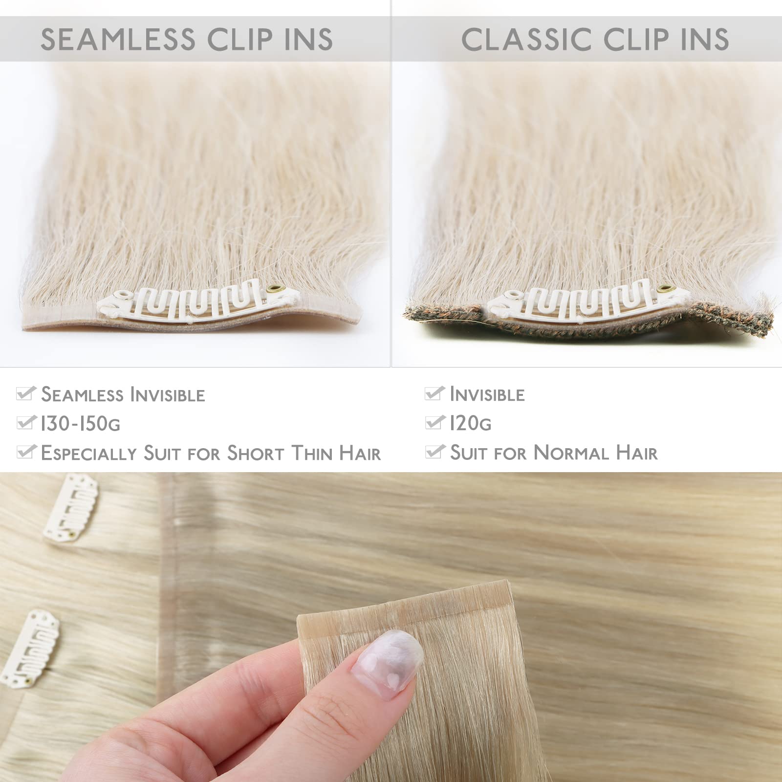 WENNALIFE Clip in Hair Extensions Human Hair 16 Inch 120g 7pcs Dark Brown Hair Extensions Clip in for Women Real Human Hair Double Weft Rallonge Cheveux Humain Extension Real Hair Extensions — view 358
