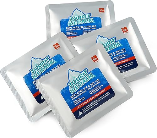 TOURIT Bolsas de hielo reutilizables para enfriadores, de larga duración, bolsas de hielo para bolsa de refrigeración, loncheras o cajas, mochilas