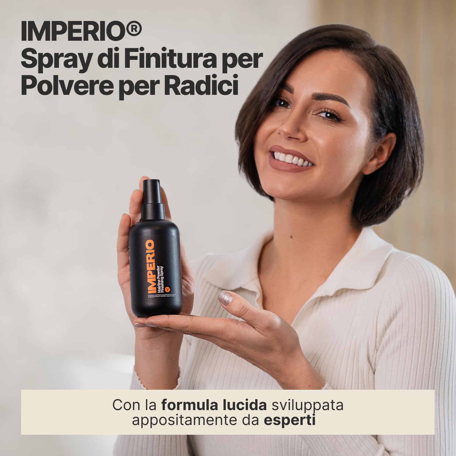 IMPERIO Spray di Finitura di Polvere per Radici - Spray Premium con Effetto Anti-crespo per una Finitura Setosa - Rifinitura Colore e Sigillatura Della Polvere per ritocco ricresita capelli - 250ml