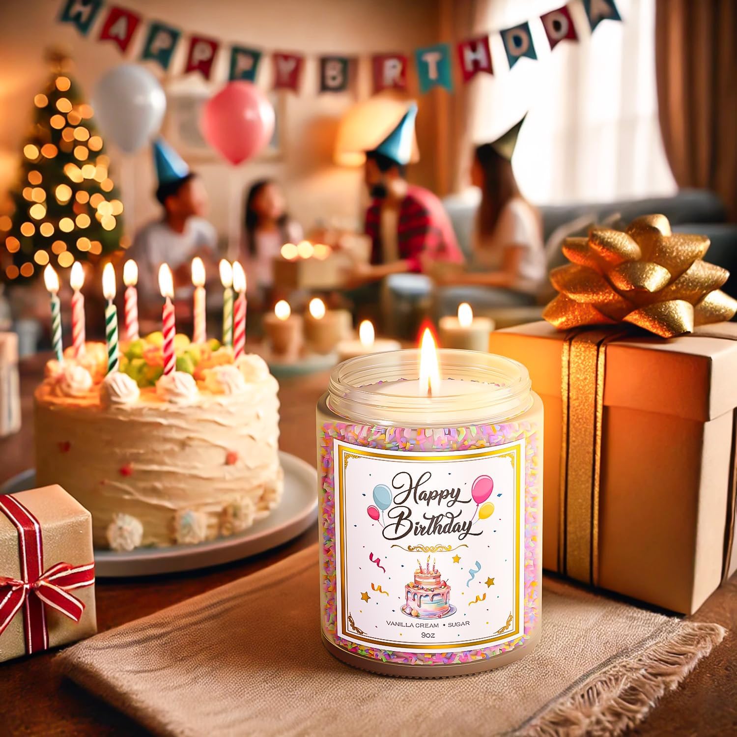 Birthday Candles Gifts for Women, Birthday Gifts for Women Men, 9 oz Happy Birthday Candle with Vanilla Birthday Cake Scent, Women Friendship Ideas - Image 6