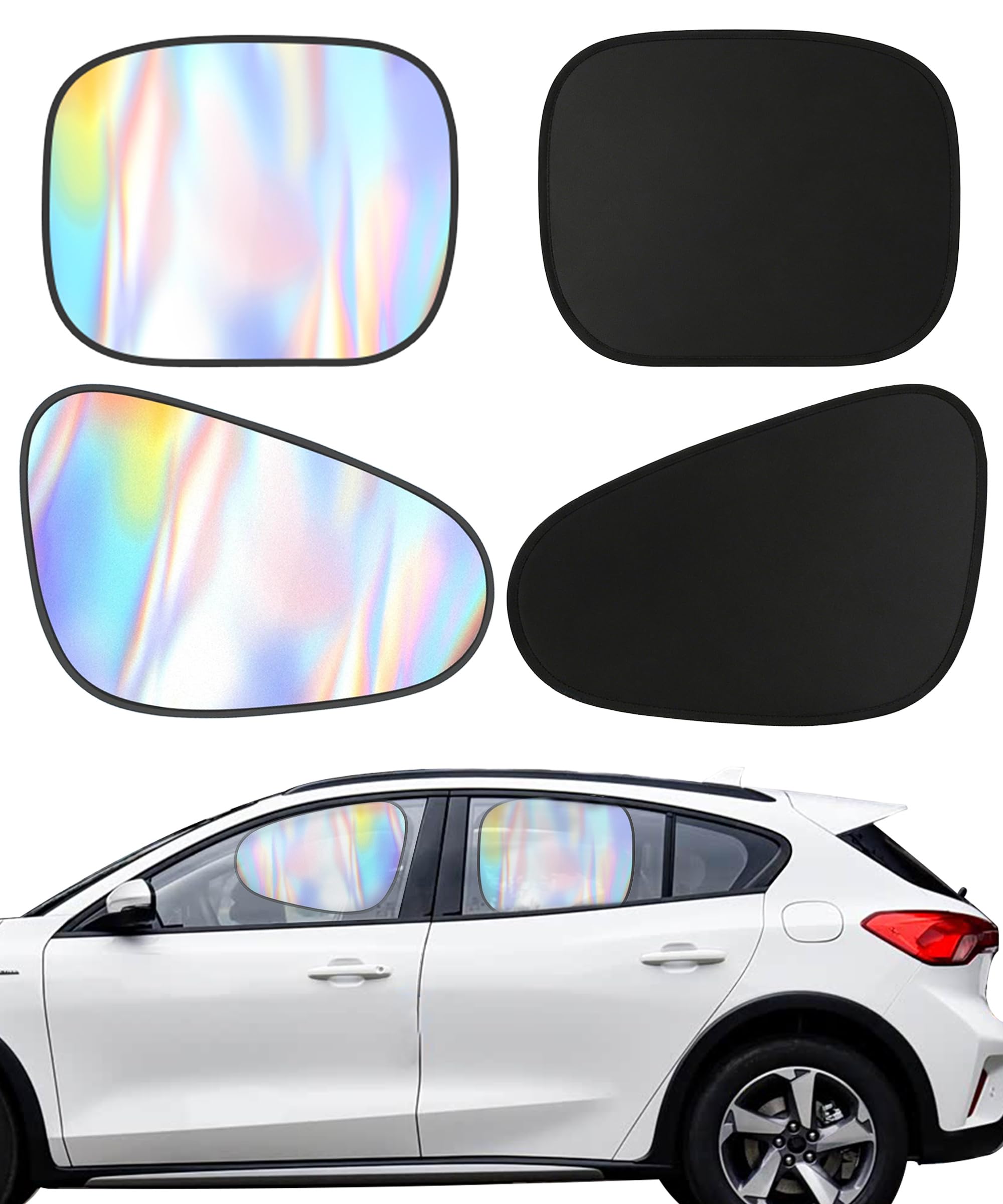Flaconi Auto Sonnenschutz Baby,Sonnenblende Auto Kinder,Sonnenschutz für Seitenscheiben,Elektrostatisch Selbstklebend Universelle Sonnenblende,Geeignet für die Meisten Pkw (Front+Heckscheibe)