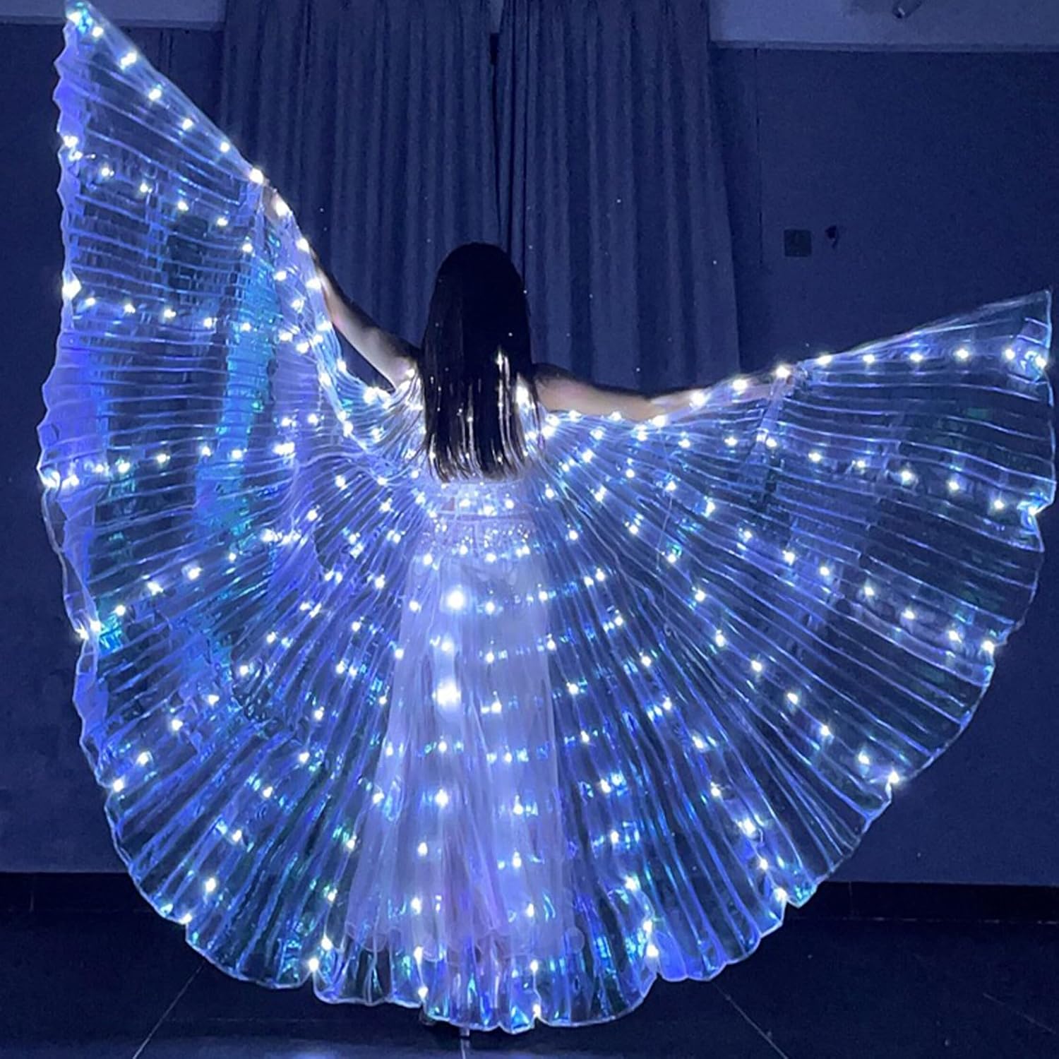Light Up Led Isis Wings Belly Dance Carnival Rave Costumes Outfitsfor Women Adults for Christmas Halloween Party - Image 3