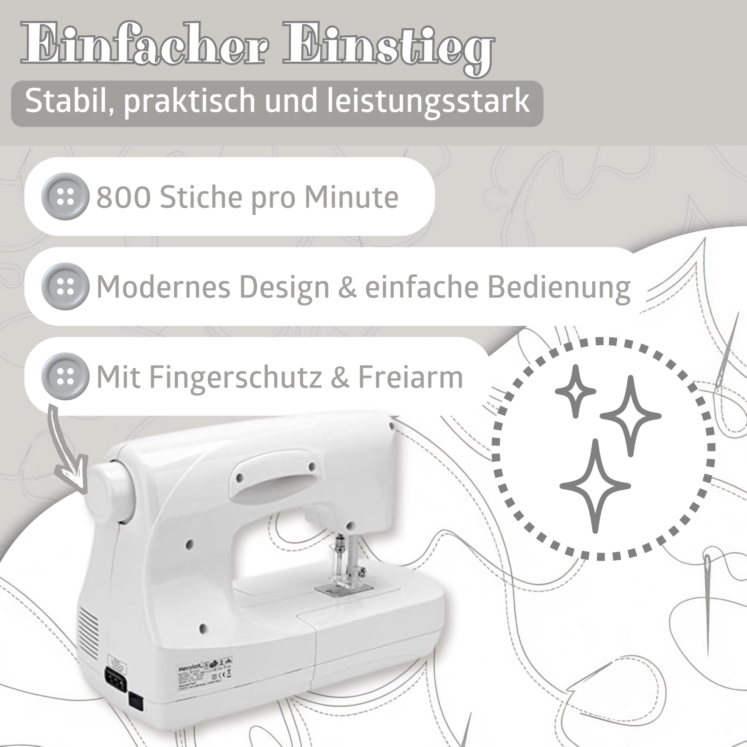 SEMPLIX SP-1000 Nadelfilzmaschine - 5 Nadeln - 800 Stiche - Freiarm | Filzmaschine zum Trockenfilzen, Maschinenfilzen