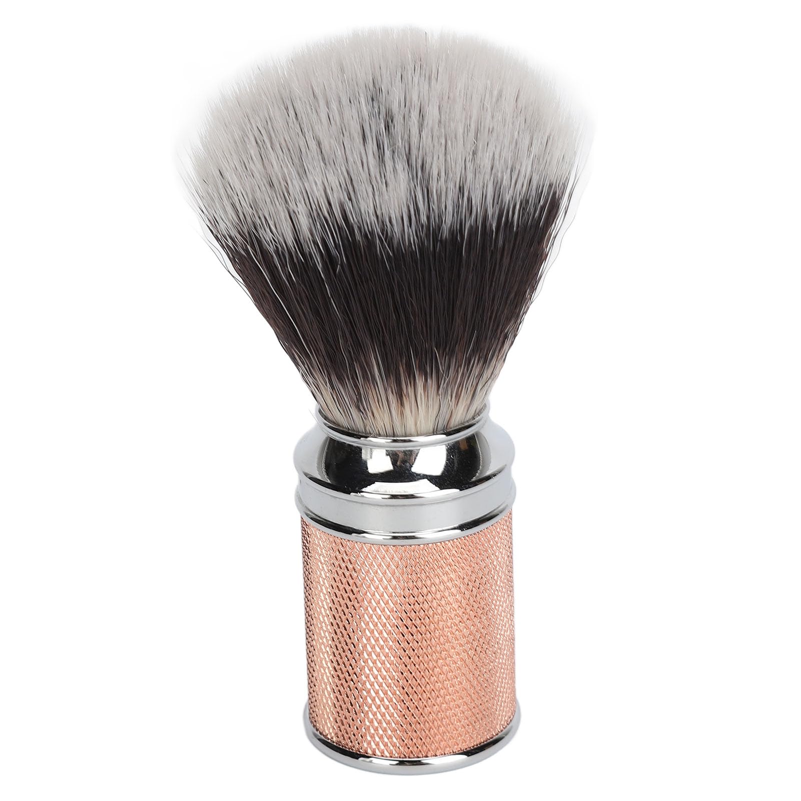 Beard Brush, Nylon Beard Foaming Brush, Beard Foaming Brush, Aluminium Alloy, Curved Handle, Cleaning, Synthetic Lather, for Travel, Home, Suitable for Men Rose Gold (Rose Gold)