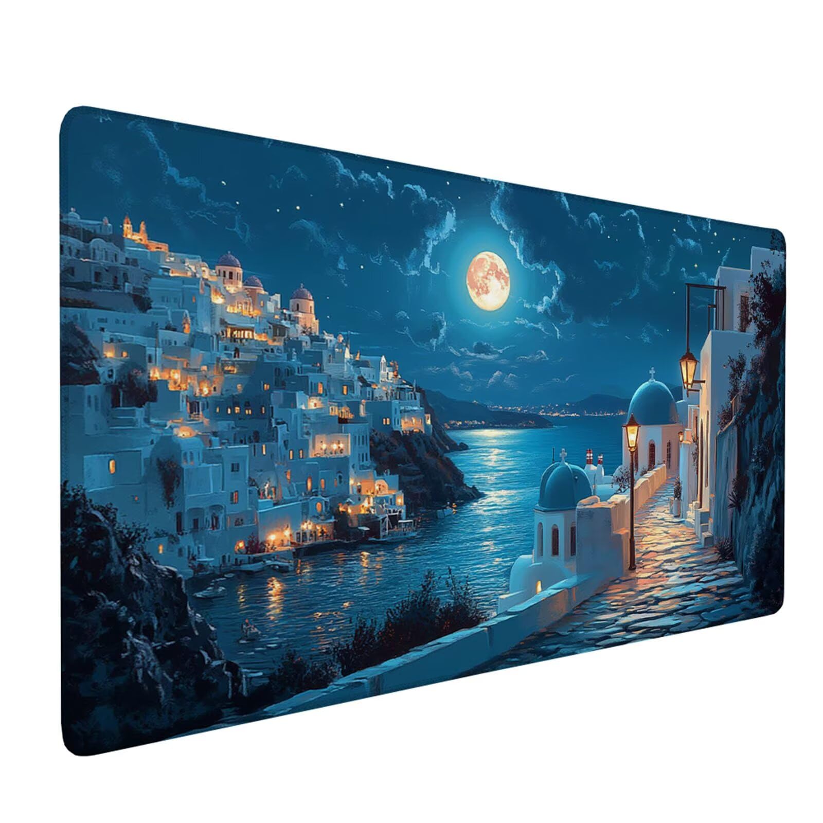 Podkładka pod mysz XXL niebieska podkładka pod mysz mała podkładka pod mysz wyspę 1500 x 800 mm duża podkładka pod mysz z przeszytymi krawędziami, wodoodporna podkładka pod mysz - Akcesoria biurowe do