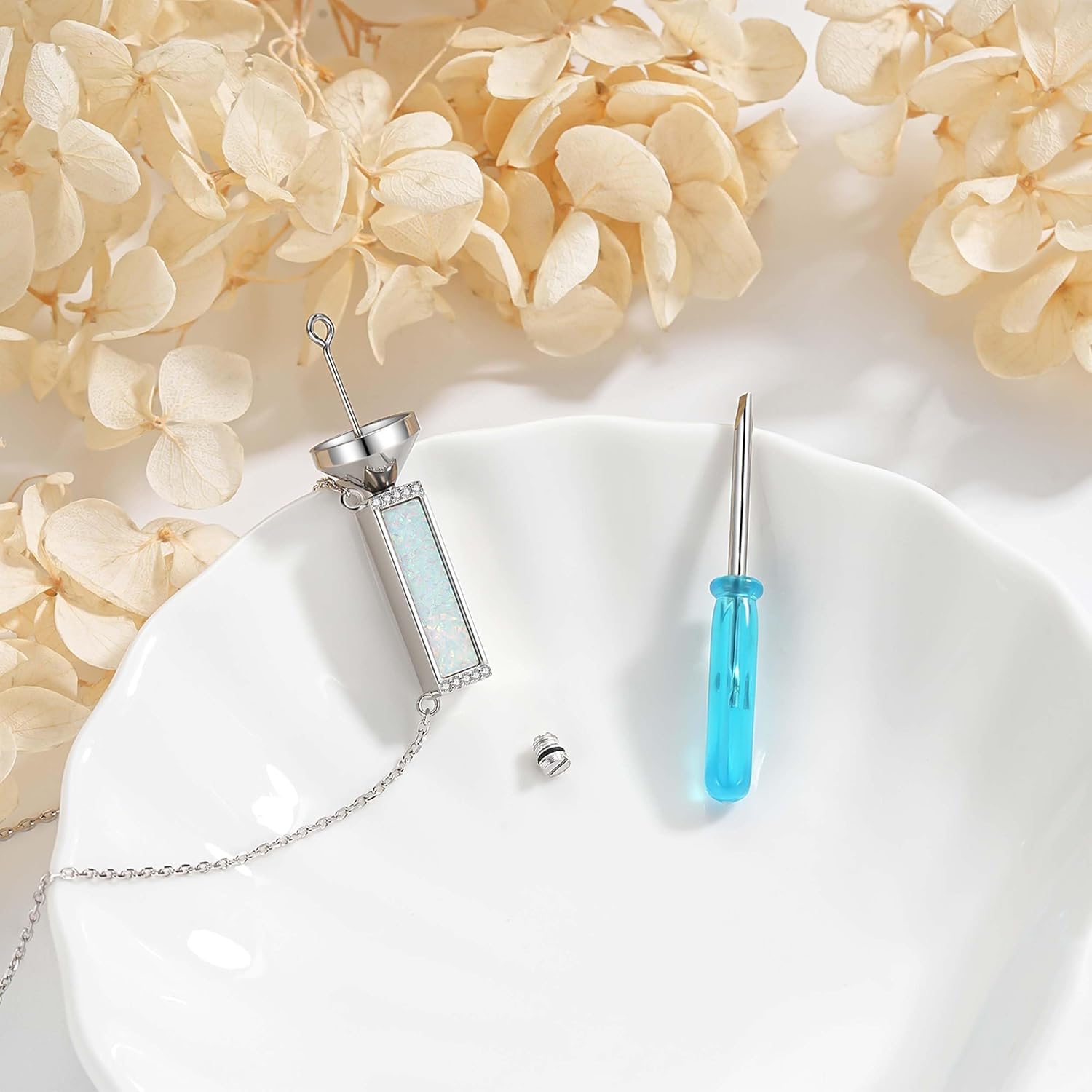 925 Sterling Silver Cremation Jewelry Urn Necklace- Teardrop/Heart/Tree of Life/Infinity/Bar Pendant Necklaces for Ashes for Women Memorial Keepsake Jewelry Gifts - Image 5